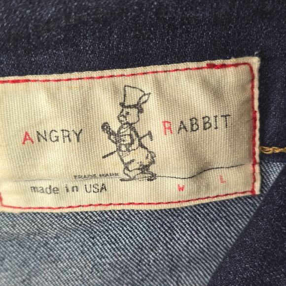Angry Rabbit Dark Wash High-Waist Blue Denim Jean Shorts Size 30 - Picture 2 of 7
